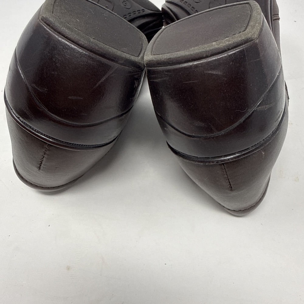 Thom McAn brown leather slip on chunky heel comfort shoes Women's US 8 M - Picture 9 of 12